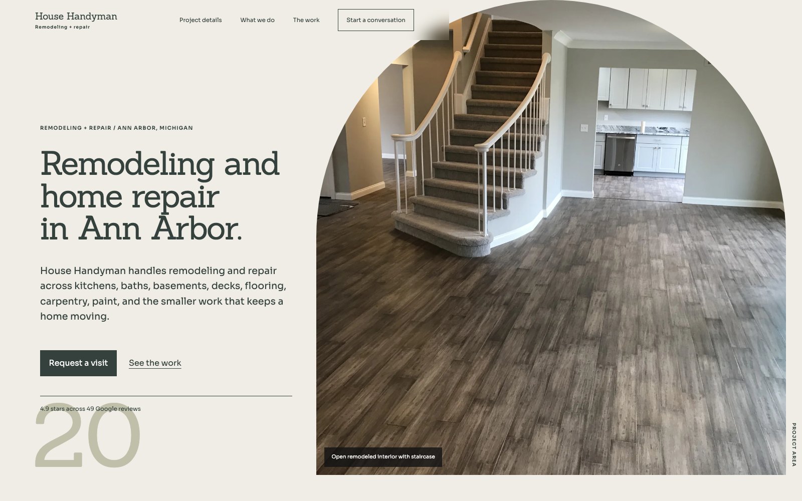 The new House Handyman homepage concept