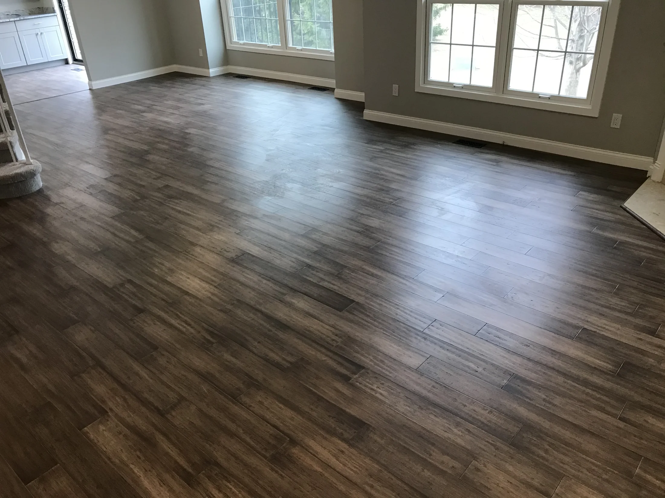 New flooring in an empty room